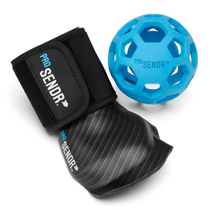 ProSENDR™ Golf Training Aid | Carbon Fiber Wrist Cradle Plus Compression Sphere | Improve Wrist Positions, Slice, Ball Striking | Use for Full Swing, Chipping, Putting