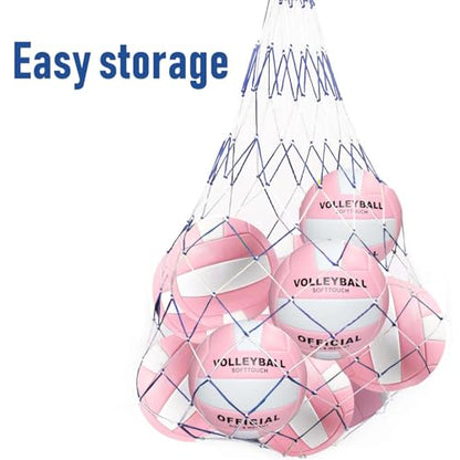 6 Pack Official Size 5 Synthetic Leather Volleyballs, Includes Pump and Net Bag, Volley Ball for Indoor and Outdoor Competition