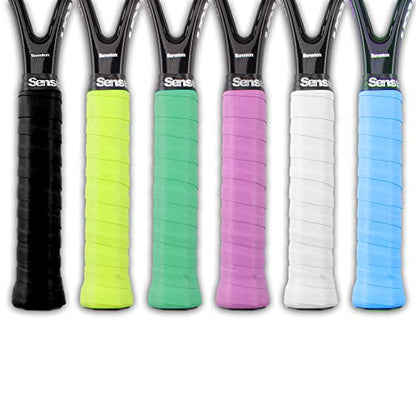 Senston Tennis Rackets Grips Squash Badminton Racquet Overgrip Tape Pickleball Rackets Handle Wrap - color: Pure, style: 6 PACK