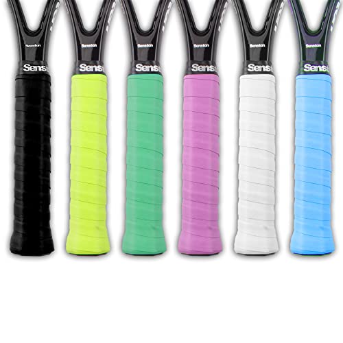 Senston Tennis Rackets Grips Squash Badminton Racquet Overgrip Tape Pickleball Rackets Handle Wrap - color: Pure, style: 6 PACK