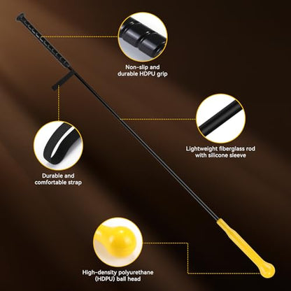 KRUI Baseball Hitting Stick Batting Swing Trainer, 54" Softball Baseball Training Equipment with Grip Strap, Ideal One-on-One Coaching Tool for Swing Mechanics & Hand-Eye Coordination