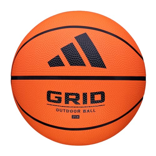 adidas | Grid | Recreational Rubber Basketball | Durable for Outdoor & Indoor Play - color: Orange, size: Size 5 (27.5")