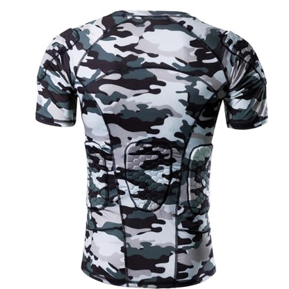 Eicolorte Men Padded Proctective Shirt Pads Chest Rib Protector Padded Football Shirt Protective Gear