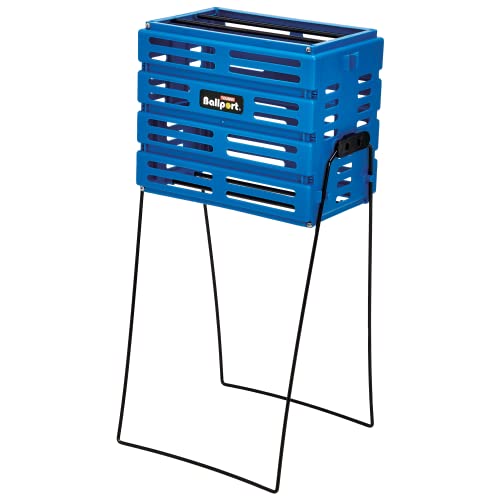 Tourna Ballport Tennis Ball Hopper Holds 80 Balls Durable and Lightweight – Blue - color: Blue