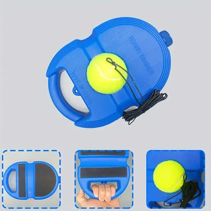 2026 Tennis Balls Training Baseboard, Tennis Rebounder with Weighted Base, Tennis Trainer Balls with String, Portable Tennis Trainer for Home, Tennis Practice Kit for Backyard - color: Blue