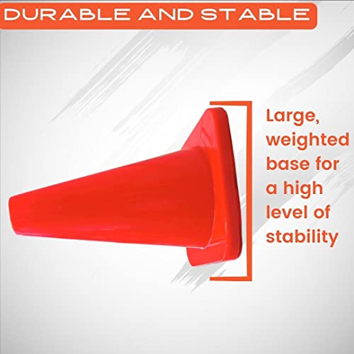 Versatyle Heavy Duty Agility Training Cones (2 in, 6 in, 9 in, 12 in, 28 in) for Sports, Kids Coaching, Multipurpose Field Marker Cones, Soccer, Basketball Drills, Bike, Motorcycle, Traffic Training