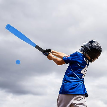 HANABASS Super Safe Baseball Bat Set for Age Blue Bat with Ball for Indoor Outdoor Practice Lightweight Easy to Grip