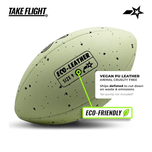 TAKE Flight Flag Football, Official Game Ball (ECO-Leather) - color: SPACE BLACK, size: YOUTH (SIZE 7)