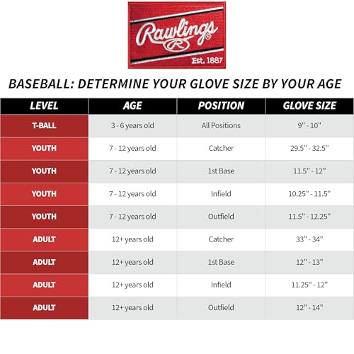 Rawlings | Sure Catch Baseball & Softball Glove | T-Ball, Youth & Adult Rec Models | Multiple Sizes & Styles