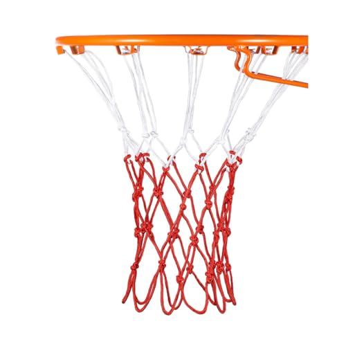 Basketball net 12 Loops Replacement Thicker Ropes Weaved All Weather Bright Coloured Endurable Environment Friendly Polypropylene - color: 1 PCS Red White