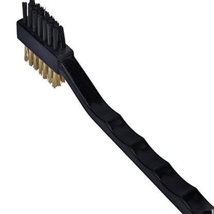 Pack of 2 Golf Club Cleaning Brush with Double Sided Brass & Nylon Bristle, Black
