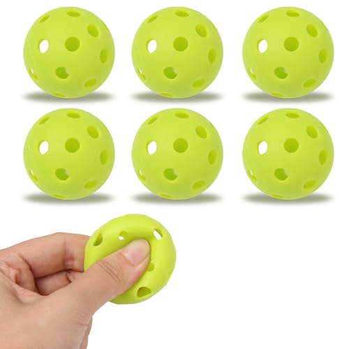 6/20/40 PCS Mini Pickleballs (Diameter 42mm) Soft Eva Anti-Crack Hollow Quiet Training Pickle Balls Great for Pickleball Drills Green