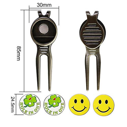 Golf Divot Repair Tool with Ball Marker, A Unique and Multi-Functional Golf Accessory, Nickel - color: Black 3
