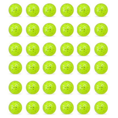DWELL Elite 40 Hole Pickleball Balls | Crack Resistant | for Outdoor Pickle Ball Sports | Official Ball of All Florida Pickleball | Bulk Pickleballs - size: Pack of 36