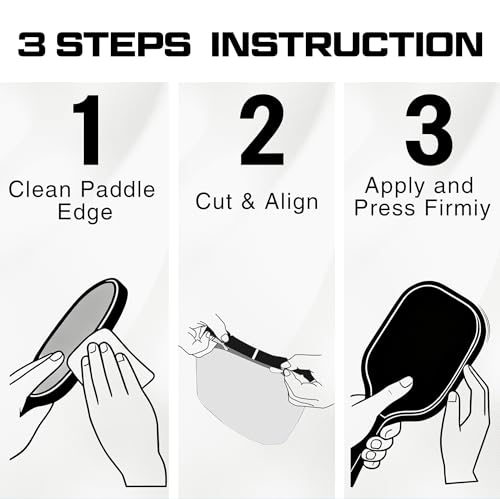Pickleball Edge Guard Tape – Pickle Ball Paddle Edge Protection Tape 3 Pack, Paddle Head Edge Guard for 12MM to 20MM Rackets, Fits Perfectly Curved Edge, Easy Application, No Wrinkling - color: White, size: 28MM Width