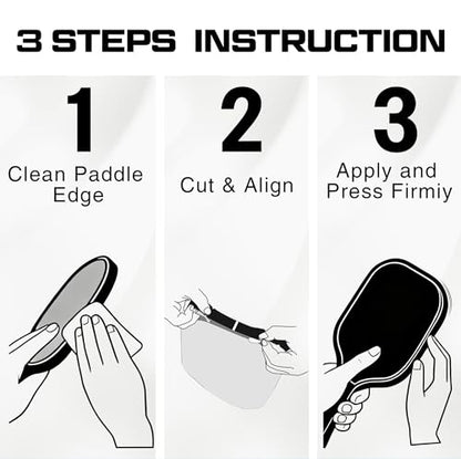 Pickleball Edge Guard Tape – Pickle Ball Paddle Edge Protection Tape 3 Pack, Paddle Head Edge Guard for 12MM to 20MM Rackets, Fits Perfectly Curved Edge, Easy Application, No Wrinkling - color: White, size: 12-14mm Paddle