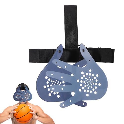 BOXOB Basketball Training Mask, Hand in Your Face Basketball Mask Face Guard for Preventing Collision Guard Shooter Jump Shot Dribble Training Equipment for Improving Skills (Black & Blue)