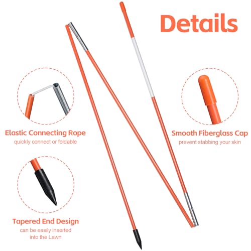 Golf Alignment Sticks Collapsible, 3 Pack Alignment Sticks for Golf Training, 48" Fiberglass Golf Alignment Rods Golf Practice Sticks Training Aid for Aiming, Putting