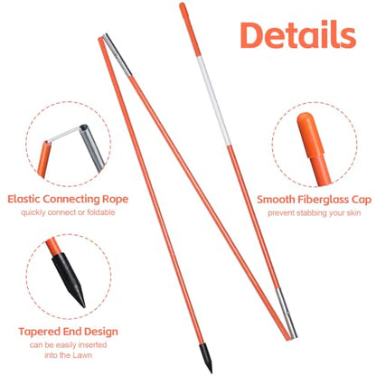 Golf Alignment Sticks Collapsible, 3 Pack Alignment Sticks for Golf Training, 48" Fiberglass Golf Alignment Rods Golf Practice Sticks Training Aid for Aiming, Putting