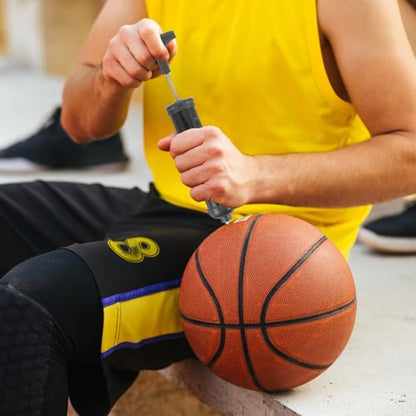 ORFOFE Hand Air Pump for Bike Tires and Sports Balls with 2 Needles, Manual Inflator for Basketball, Soccer, Volleyball, Yoga and Pilates Exercise Balls, Portable Outdoor Inflation Tool