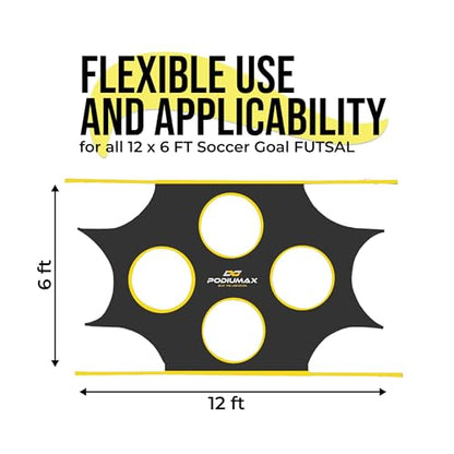 Soccer Net, with 10 Highlighted Scoring Zones, Portable Soccer Field Equipment, Backyard Shooting Training Football Goal Net - size: 12x6ft