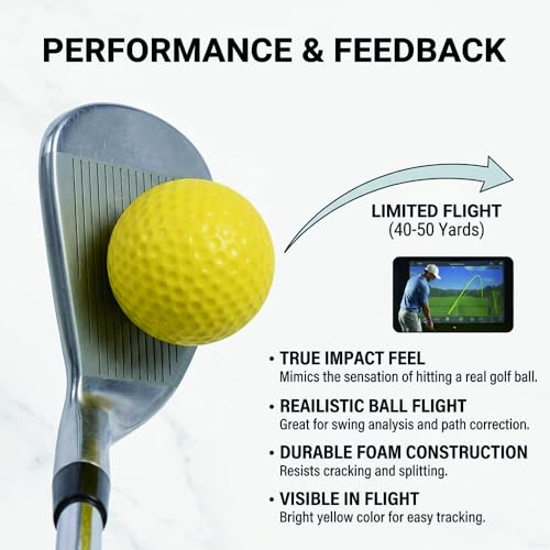 Foam Golf Practice Balls, 24 Pack, Soft, Realistic Feel, Limited Flight, for Indoor or Outdoor Training