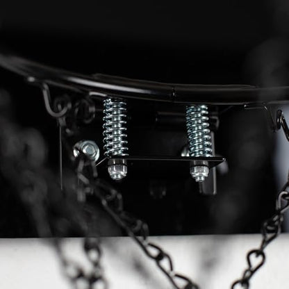 Black Mini Basketball Rim Set, Includes: Chain Net, 2 Door Hooks, Ball, Ball Pump, Screws, 9-inch Hoop with 6 Hooks