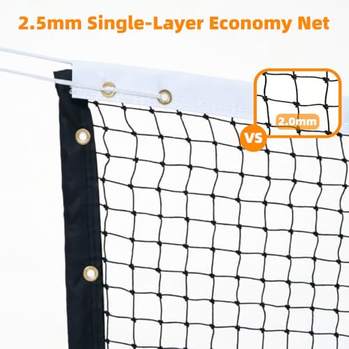 Professional Tennis Net 42ft x 3.5ft – Single Layer Heavy-Duty Court Replacement Net with 6mm Steel Cable & Complete Accessories | UV/Water-Resistant, Ideal for Court Contractors & Schools