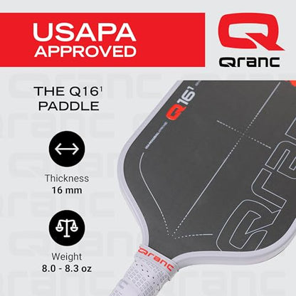 Qranc T700 Pickleball Paddle, Carbon Fiber and Glass Fiber, with PP Honeycomb Core, USA Pickleball (USAPA) Approved - style: Q16 / SIZE: 16mm