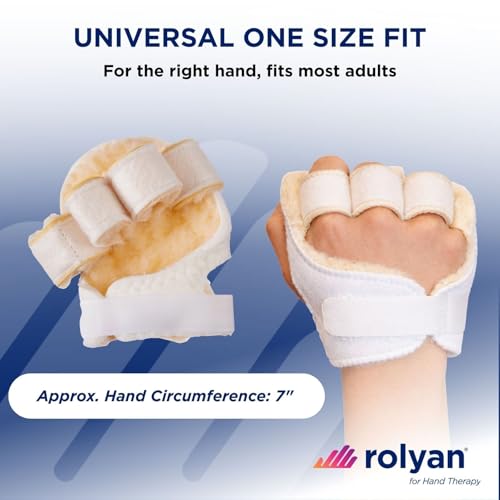 Rolyan – Palm Protector – Right Hand – Finger Separator Glove – Single Pack, Soft Padded Palm Guard for Hand Contractures and Finger Spasticity, Lightweight Hand Protector, Washable - size: With Finger Separator, style: Right Hand