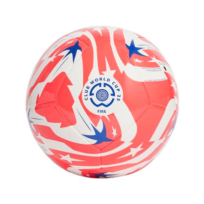 adidas FIFA Club World Cup Club Ball - Inspired Design, Durable Construction, Official Tournament Logo - color: White/Lucid Red/Power Blue/Black/Club, size: 5