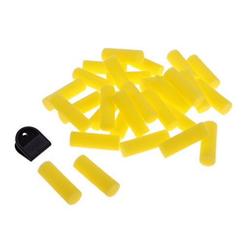 Table Tennis Bat Cleaner 30 Pack, Pong Racket Sponge Cleaner for Rubber Surface, 5 cm / 2 inch Yellow Sponge