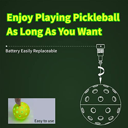 PickleStar Gen 2 Premium LED Pickleball Balls - Next-Generation Glow & Perfectly Balanced Bounce for Advanced Players, Robust and Reliable, 4 Pack with Long-Life Batteries - color: Soft Ivory