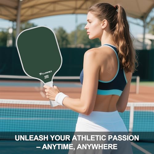 Pickleball Paddles Set of 2 Paddles 4 Balls and 1 Bag Pickleball Set 16MM Fiberglass Pickleball Paddle for Men Women, Pickleball Gifts for Women/Men Friends Family Lovers