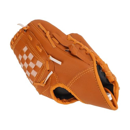 Baseball Pitcher Mitt Optimal Balance PVC Brown Catching Glove for Baseball Training for All Ages - size: 10.5 Inch