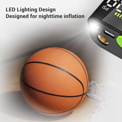 BORDSTRACT Electric Ball Pump Multifunctional LED Display Soccer Ball Air Pump Accurate Pressure Guage for Sports Enthusiasts