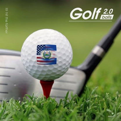 U.S. El Salvador Flag Custom Golf Balls Soft Practice Training Golf Balls for Men Women Indoor Or Outdoor Use
