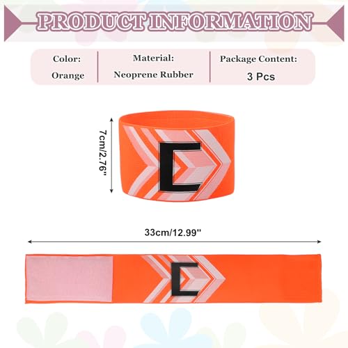 Soccer Captain, Soccer Captain Armbands Elastic Adjustable Leader Armband Team Sport Protective - color: Orange
