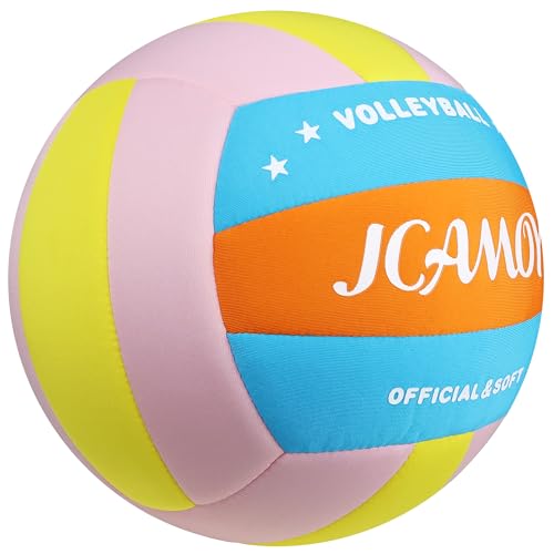 Soft Volleyball, Soft and Delicate to The Touch, Not Easy to Pill, Official Standard Size, Safe and Quiet, Perfect Choice for Family Training, Games and Gifts of All Ages - color: Double Pink