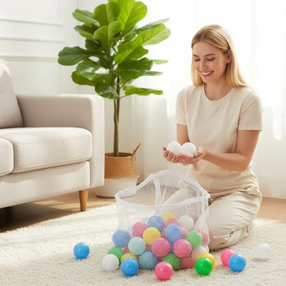 Molain 2 PCS Ball Pit Balls Bag, Mesh Ball Bag for Storage Pool Ball 16.5 x 8.3 x14.6 Inches Durable Nylon Zipper Bag Foldable Organizer for Playpen Home Travel (Only Storages Bag,No Ball)
