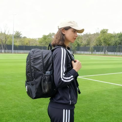 Soccer Ball Bag-Backpack for Basketball,Volleyball with Cleat Shoes and Ball Compartment for Sports Team,Trainning - color: Black