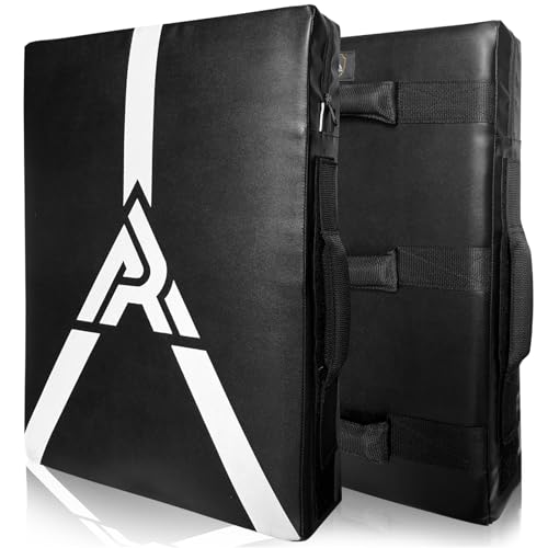 Martial Arts Kicking Shields - Kick Pad for Muay Thai, Taekwondo, Football, Basketball, Hockey Training - Denser Foam, Long Lasting PU Leather Kick Shield