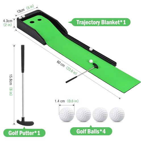 Mini Golf Set Desktop Golf Games Mini Golf Clubs Tabletop Golf Game Present for Golf Lovers - style: Desktop Golf Game