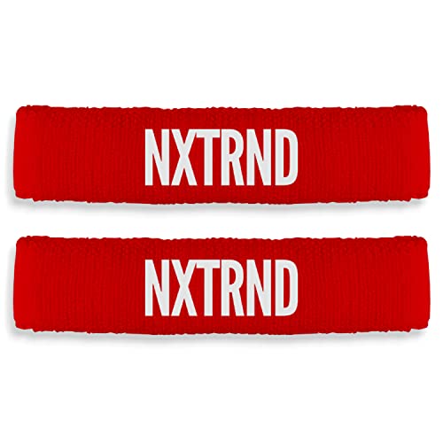 1 Pair Nxtrnd Bicep Bands, Sweat-Absorbent Arm Sweatbands, Football Accessory - color: Red