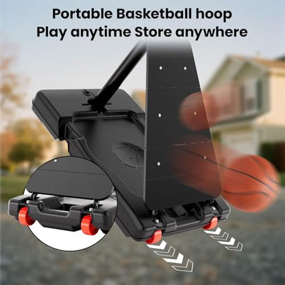 BACKYARD BLITZ Basketball Hoop,40&44&48in Backboard Portable Basketball Goal System, 10FT Hand-Crank Adjustable Basketball Hoop Outdoor - size: 40in Backboard