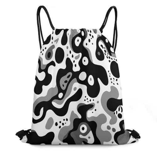 Beam Bag Large Capacity Drawstring Backpack for Volleyball Baseball Sports Workout Gear Travel Men Women, Black Camo Bags - color: Picture (638)