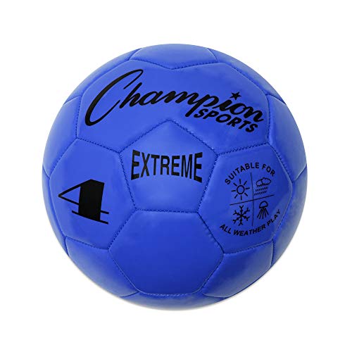 Champion Sports Extreme Series Soccer Ball – Sizes 3, 4, 5, Soft Touch, All Weather, High Air Retention, Youth & Adult League Balls for Training, Games, Outdoor & Indoor Play, Multiple Colors - color: Blue, size: Size 4