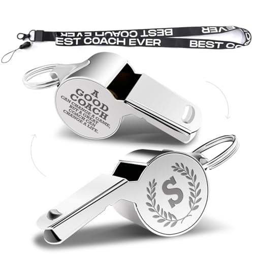 fkovcdy Initial Coach Gifts, Whistle for Coaches, Whistle Emergency, Thank You Coach Gifts, Personalized Monogram Coaches Whistle - color: The letter S