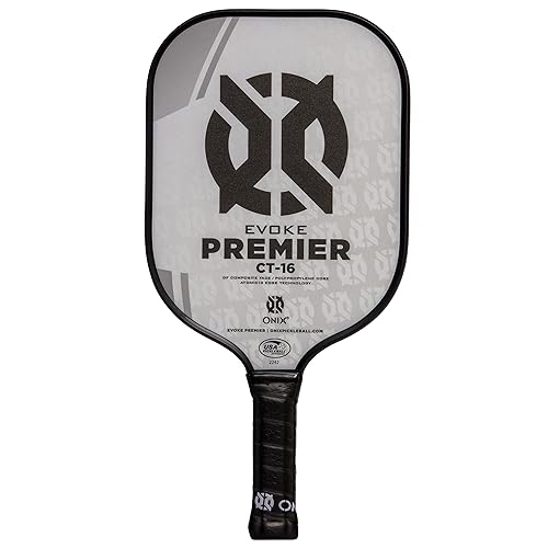 Onix Evoke Premier Professional Tournament Pickleball Paddle Composite Face Impact Paddle Shape - color: White, size: Medium, style: 16mm