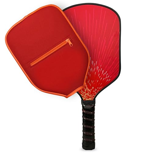Pickleball Paddle Single and Set – USAPA Approved Lightweight Paddles, Fiberglass Surface, 13mm Honeycomb Core, Outdoor Balls & Carry Bag - color: 2 Pc Set - Red